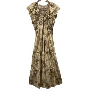 Moon River Tie Dye Y2K Grunge Babydoll Midi Dress Size XS Flowy Feminine Boho